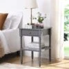 Aldwinke Dark Grey Bobbin 1 Drawer Side Table 1 Aldwinke Dark Grey Bobbin 1 Drawer Side Table -FINZ Furniture Shop BSD 097 DARKGREY main