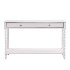 Aldwinke Beige Bobbin 2 Drawer Large Console Table -FINZ Furniture Shop BSD 098 BEIGE WB1