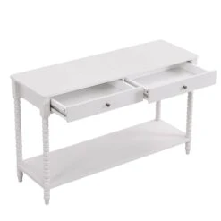 Aldwinke Beige Bobbin 2 Drawer Large Console Table -FINZ Furniture Shop BSD 098 BEIGE WB3