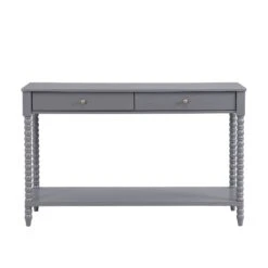 Aldwinke Dark Grey Bobbin 2 Drawer Large Console Table 14 Aldwinke Dark Grey Bobbin 2 Drawer Large Console Table -FINZ Furniture Shop BSD 098 DARKGREY WB1