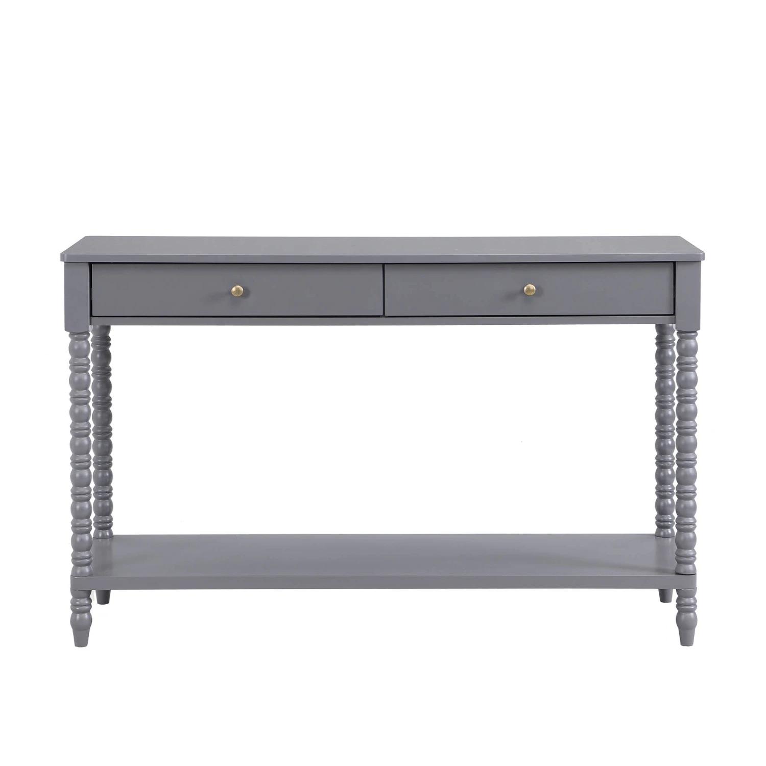 Aldwinke Dark Grey Bobbin 2 Drawer Large Console Table 5 Aldwinke Dark Grey Bobbin 2 Drawer Large Console Table - Image 3