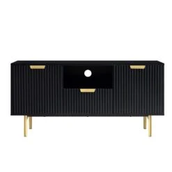 Richmond Ridged 120cm Wide TV Media Unit, Matte Black 16 Richmond Ridged 120cm Wide TV Media Unit, Matte Black -FINZ Furniture Shop BSD 106 BLACK WB1
