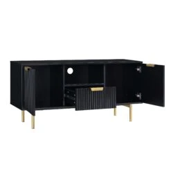 Richmond Ridged 120cm Wide TV Media Unit, Matte Black 19 Richmond Ridged 120cm Wide TV Media Unit, Matte Black -FINZ Furniture Shop BSD 106 BLACK WB3