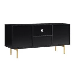 Richmond Ridged 120cm Wide TV Media Unit, Matte Black 21 Richmond Ridged 120cm Wide TV Media Unit, Matte Black -FINZ Furniture Shop BSD 106 BLACK WB4