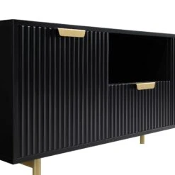 Richmond Ridged 120cm Wide TV Media Unit, Matte Black 22 Richmond Ridged 120cm Wide TV Media Unit, Matte Black -FINZ Furniture Shop BSD 106 BLACK detail1
