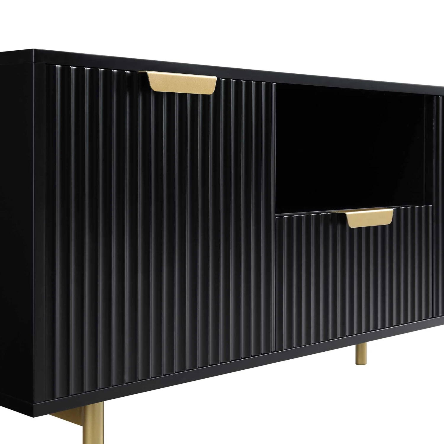 Richmond Ridged 120cm Wide TV Media Unit, Matte Black 11 Richmond Ridged 120cm Wide TV Media Unit, Matte Black - Image 9