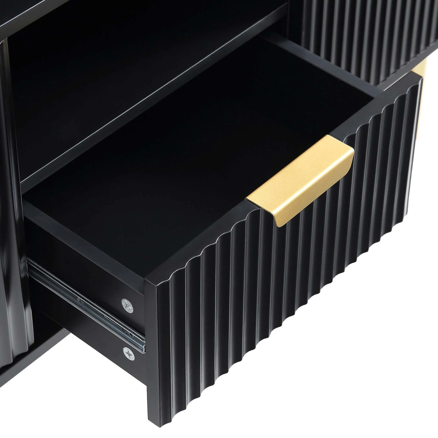 Richmond Ridged 120cm Wide TV Media Unit, Matte Black 13 Richmond Ridged 120cm Wide TV Media Unit, Matte Black - Image 11