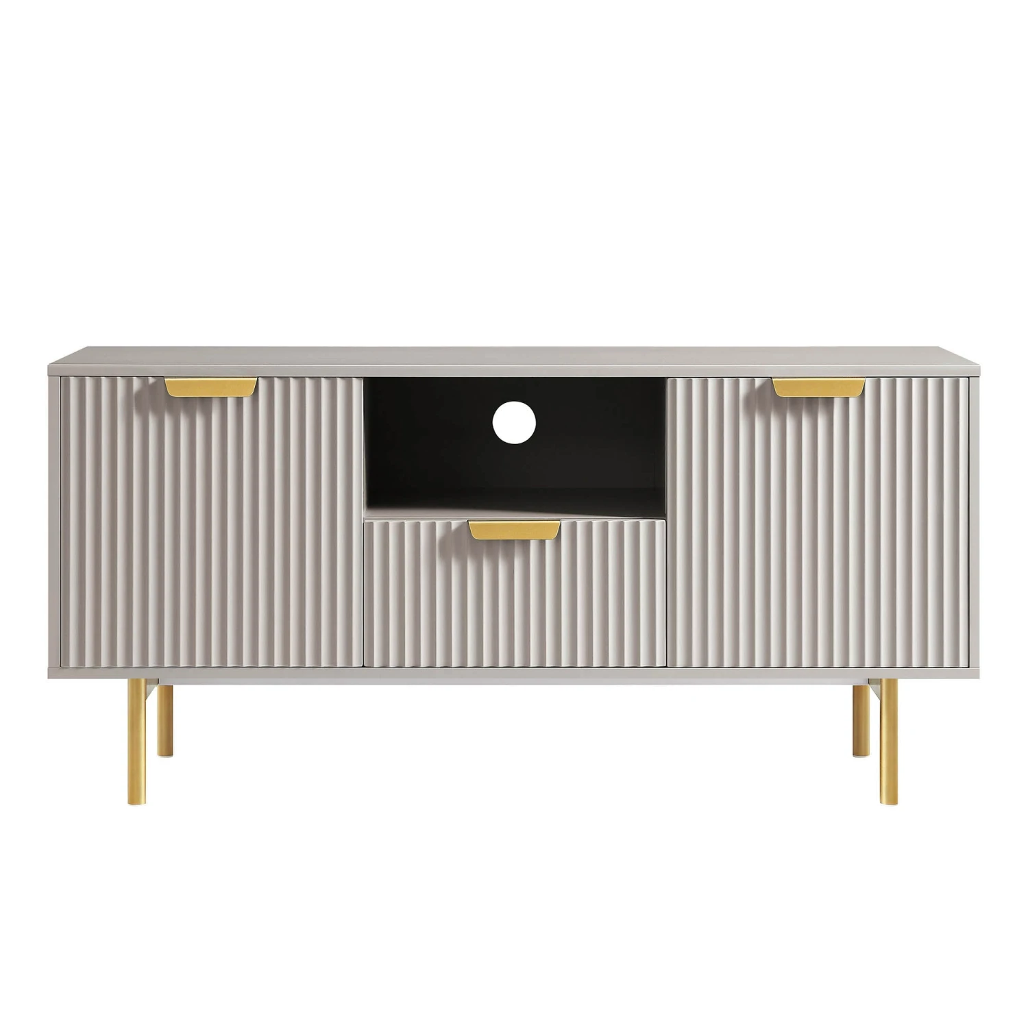 Richmond Ridged 120cm Wide TV Media Unit, Matte Taupe 6 Richmond Ridged 120cm Wide TV Media Unit, Matte Taupe - Image 4