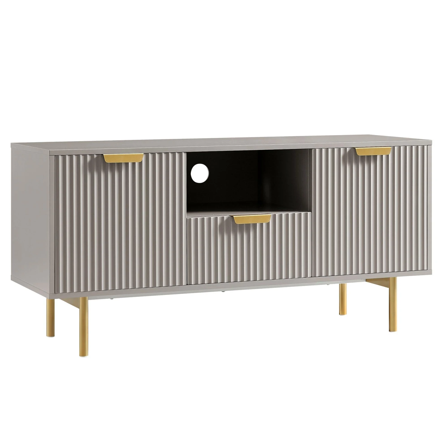 Richmond Ridged 120cm Wide TV Media Unit, Matte Taupe 8 Richmond Ridged 120cm Wide TV Media Unit, Matte Taupe - Image 6