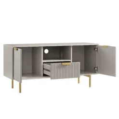 Richmond Ridged 120cm Wide TV Media Unit, Matte Taupe 21 Richmond Ridged 120cm Wide TV Media Unit, Matte Taupe -FINZ Furniture Shop BSD 106 TAUPE WB3