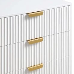 Richmond Ridged Wide Chest Of 6 Drawers, Matte White 22 Richmond Ridged Wide Chest Of 6 Drawers, Matte White -FINZ Furniture Shop BSD 107 WHITE detail1