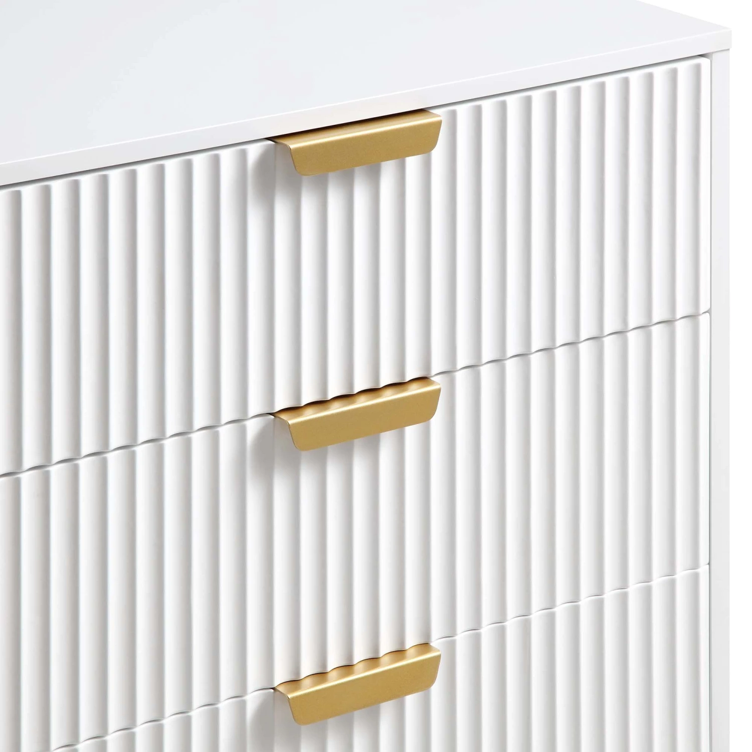 Richmond Ridged Wide Chest Of 6 Drawers, Matte White 11 Richmond Ridged Wide Chest Of 6 Drawers, Matte White - Image 9