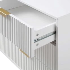 Richmond Ridged Wide Chest Of 6 Drawers, Matte White 23 Richmond Ridged Wide Chest Of 6 Drawers, Matte White -FINZ Furniture Shop BSD 107 WHITE detail2