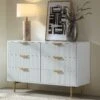 Richmond Ridged Wide Chest Of 6 Drawers, Matte White 1 Richmond Ridged Wide Chest Of 6 Drawers, Matte White -FINZ Furniture Shop BSD 107 WHITE main