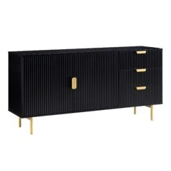 Richmond Ridged Large Sideboard, Matte Black 16 Richmond Ridged Large Sideboard, Matte Black -FINZ Furniture Shop BSD 108 BLACK WB2