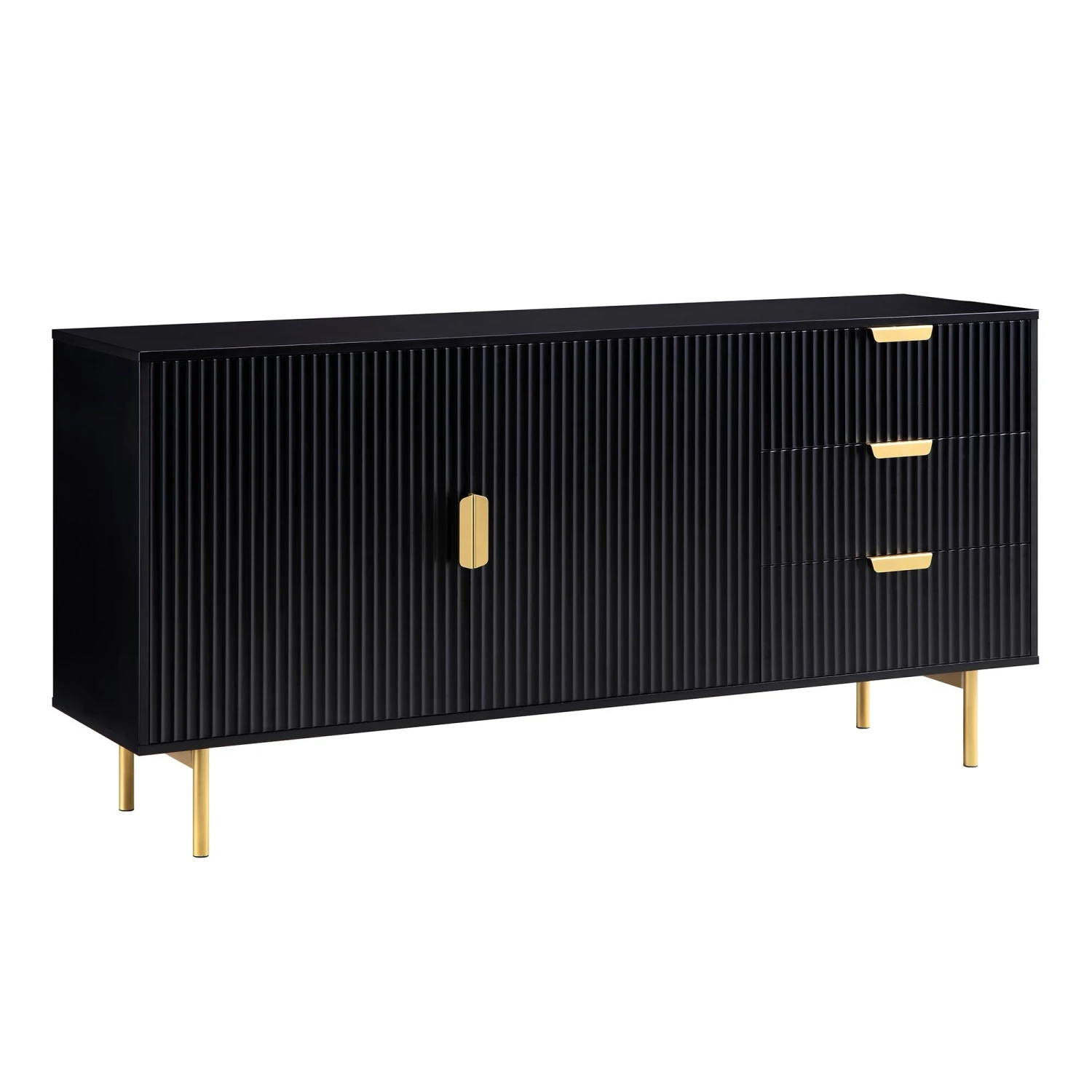 Richmond Ridged Large Sideboard, Matte Black 5 Richmond Ridged Large Sideboard, Matte Black - Image 4