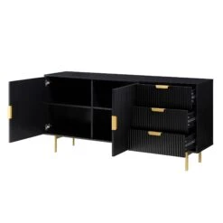 Richmond Ridged Large Sideboard, Matte Black 18 Richmond Ridged Large Sideboard, Matte Black -FINZ Furniture Shop BSD 108 BLACK WB3