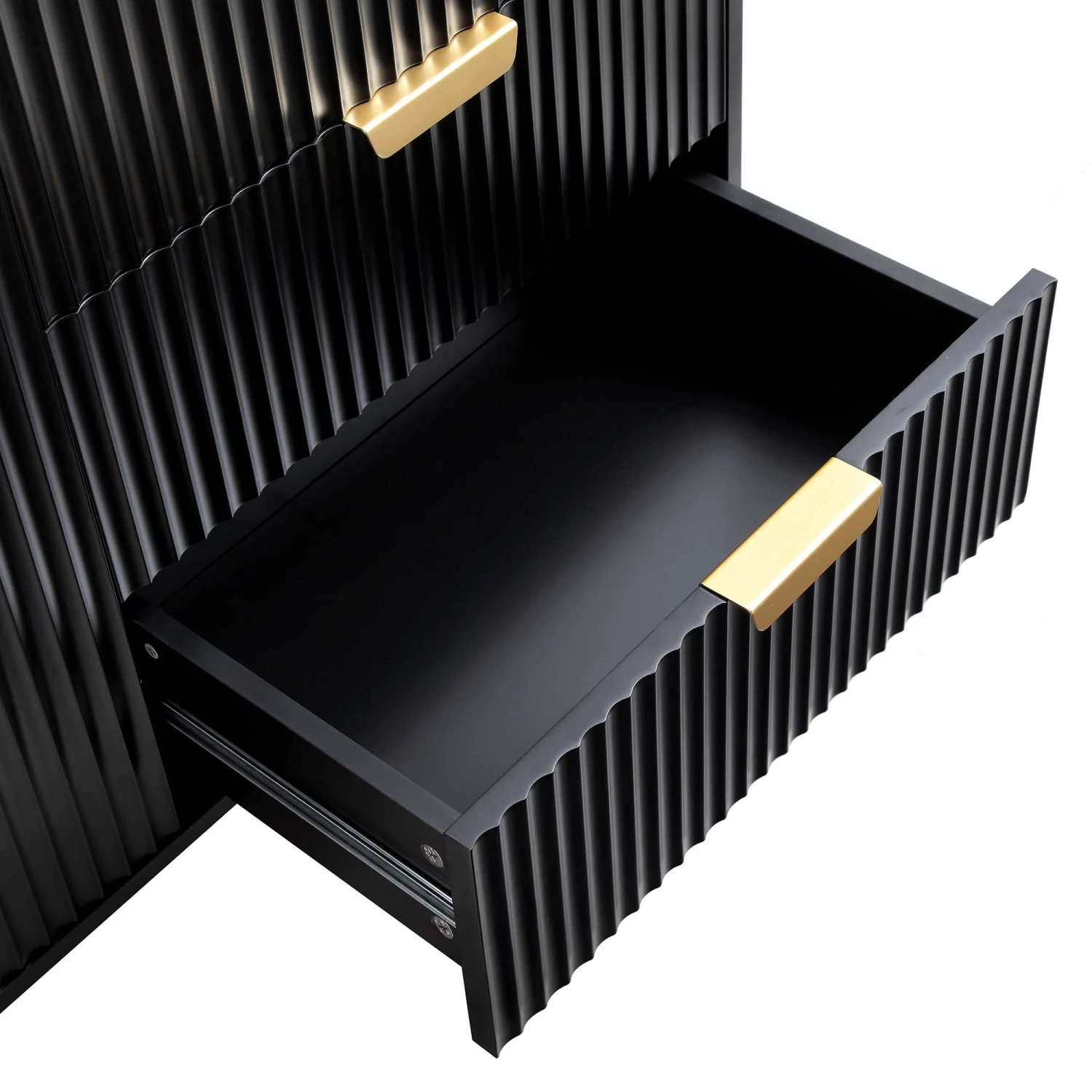 Richmond Ridged Large Sideboard, Matte Black 10 Richmond Ridged Large Sideboard, Matte Black - Image 9