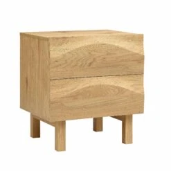 Moriko 2 Drawer Bedside Table -FINZ Furniture Shop BSD 113 OAK WB2