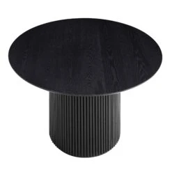 Maru Round Oak Pedestal Dining Table, Black 15 Maru Round Oak Pedestal Dining Table, Black -FINZ Furniture Shop BSD 134 BLACK WB1