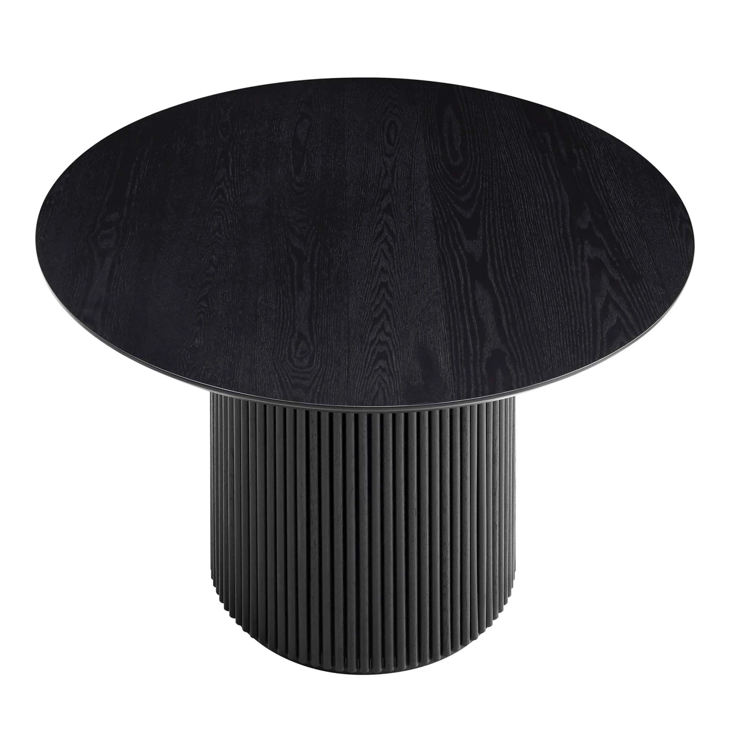 Maru Round Oak Pedestal Dining Table, Black 6 Maru Round Oak Pedestal Dining Table, Black - Image 4