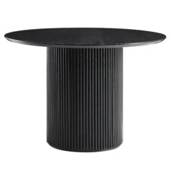 Maru Round Oak Pedestal Dining Table, Black 14 Maru Round Oak Pedestal Dining Table, Black -FINZ Furniture Shop BSD 134 BLACK WB2