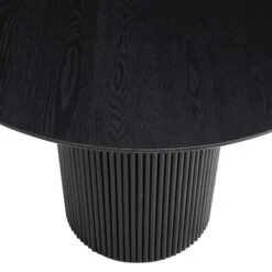 Maru Round Oak Pedestal Dining Table, Black 18 Maru Round Oak Pedestal Dining Table, Black -FINZ Furniture Shop BSD 134 BLACK detail1