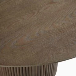 Maru Round Oak Pedestal Dining Table, Silver Oak -FINZ Furniture Shop BSD 134 SILK detail1