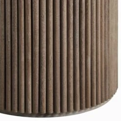 Maru Round Oak Pedestal Dining Table, Silver Oak -FINZ Furniture Shop BSD 134 SILK detail3