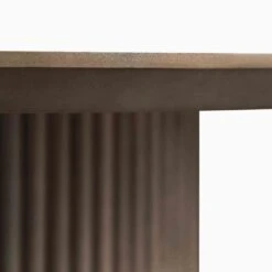 Maru Round Oak Pedestal Dining Table, Silver Oak -FINZ Furniture Shop BSD 134 SILK detail4