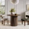 Maru Round Oak Pedestal Dining Table, Silver Oak 2 Maru Round Oak Pedestal Dining Table, Silver Oak -FINZ Furniture Shop BSD 134 SILK main