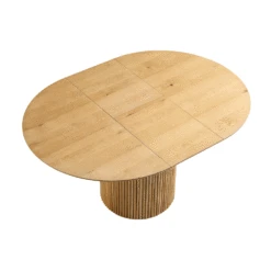 Maru Round 4-6 Seater Extending Oak Pedestal Dining Table, Oak 24 Maru Round 4-6 Seater Extending Oak Pedestal Dining Table, Oak -FINZ Furniture Shop BSD 135 OAK GIF comp
