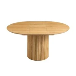 Maru Round 4-6 Seater Extending Oak Pedestal Dining Table, Oak 27 Maru Round 4-6 Seater Extending Oak Pedestal Dining Table, Oak -FINZ Furniture Shop BSD 135 OAK WB3