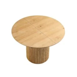 Maru Round 4-6 Seater Extending Oak Pedestal Dining Table, Oak 29 Maru Round 4-6 Seater Extending Oak Pedestal Dining Table, Oak -FINZ Furniture Shop BSD 135 OAK WB5