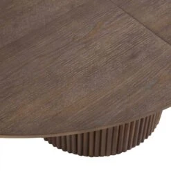 Maru Round 4-6 Seater Extending Oak Pedestal Dining Table, Silver Oak -FINZ Furniture Shop BSD 135 SILK detail1