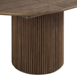 Maru Round 4-6 Seater Extending Oak Pedestal Dining Table, Silver Oak -FINZ Furniture Shop BSD 135 SILK detail2