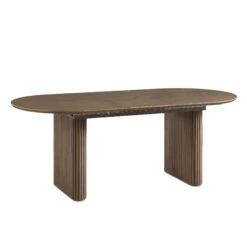 Maru Oval 6-8 Seater Extending Oak Pedestal Dining Table, Silver Oak 22 Maru Oval 6-8 Seater Extending Oak Pedestal Dining Table, Silver Oak -FINZ Furniture Shop BSD 136 SILK WB1