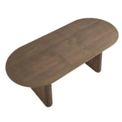 Maru Oval 6-8 Seater Extending Oak Pedestal Dining Table, Silver Oak 25 Maru Oval 6-8 Seater Extending Oak Pedestal Dining Table, Silver Oak -FINZ Furniture Shop BSD 136 SILK WB2