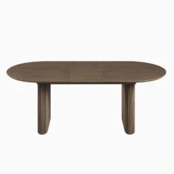 Maru Oval 6-8 Seater Extending Oak Pedestal Dining Table, Silver Oak 26 Maru Oval 6-8 Seater Extending Oak Pedestal Dining Table, Silver Oak -FINZ Furniture Shop BSD 136 SILK WB5