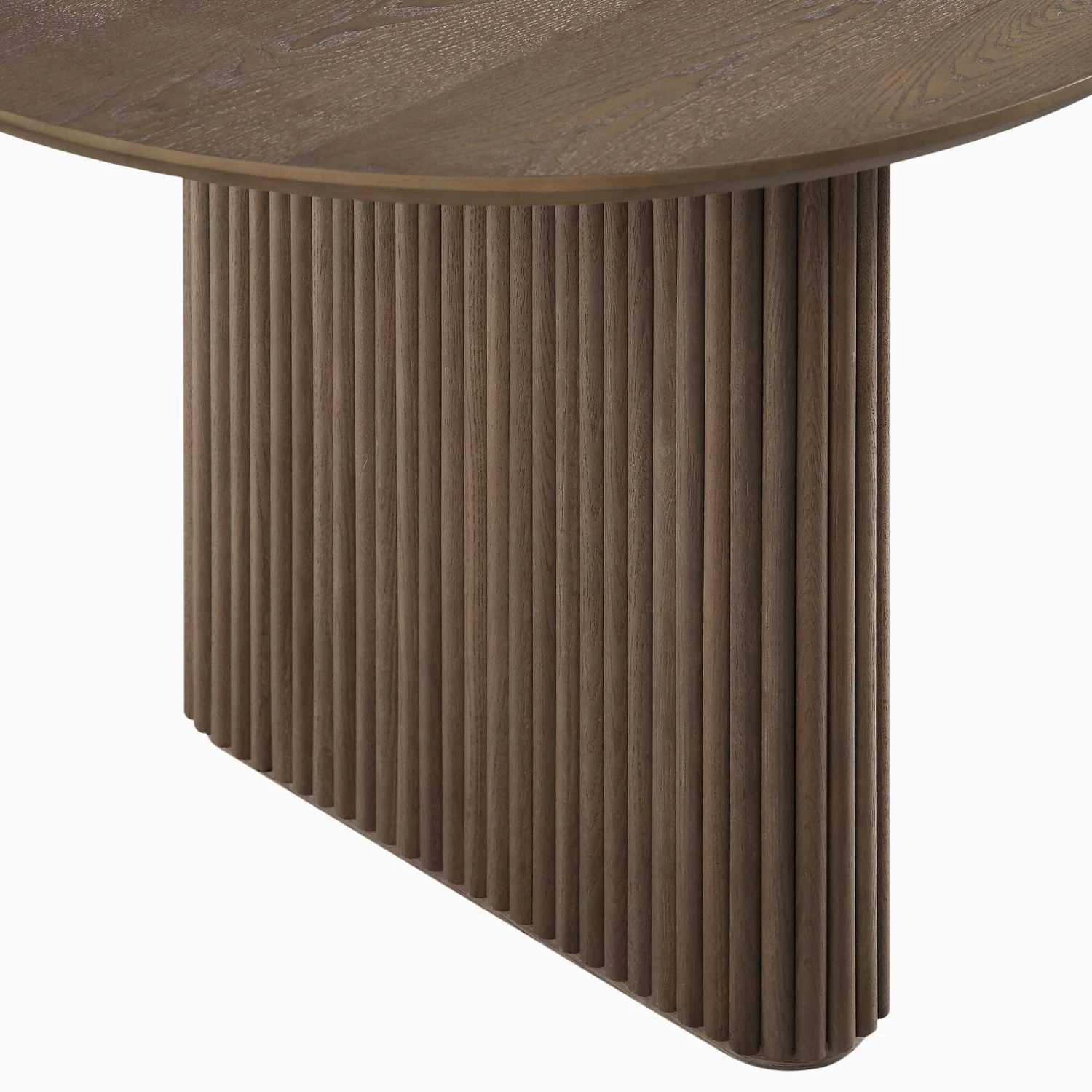 Maru Oval 6-8 Seater Extending Oak Pedestal Dining Table, Silver Oak 16 Maru Oval 6-8 Seater Extending Oak Pedestal Dining Table, Silver Oak - Image 14