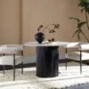 Maru Ceramic Top Black Pedestal Round Dining Table 1 Maru Ceramic Top Black Pedestal Round Dining Table -FINZ Furniture Shop BSD 137 BLACK main