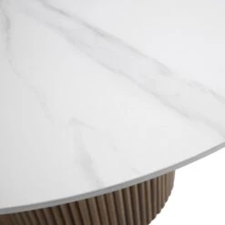 Maru Ceramic Top Silver Oak Pedestal Round Dining Table -FINZ Furniture Shop BSD 137 SILK detail2