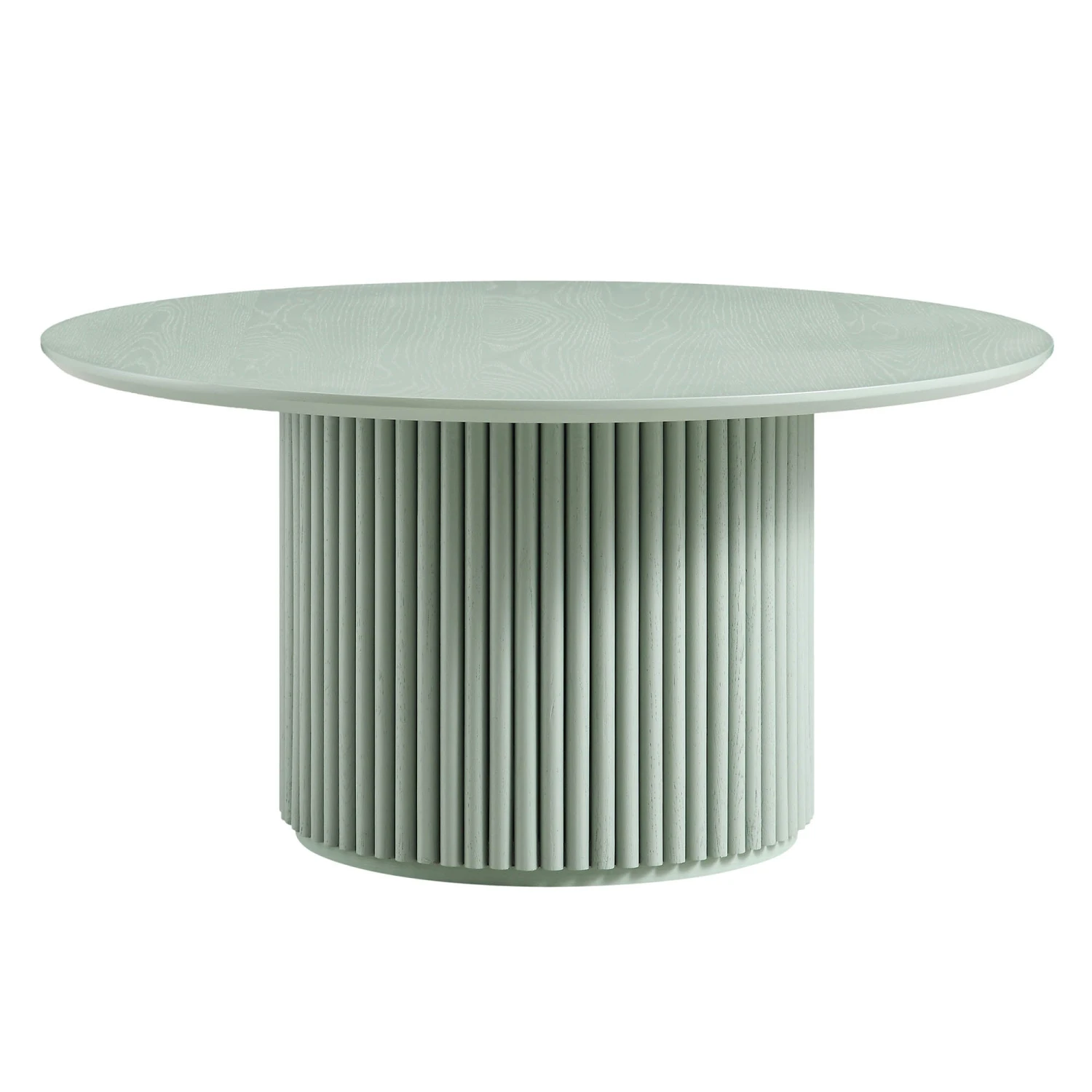 Maru Round Oak Pedestal Coffee Table, Sage Green 5 Maru Round Oak Pedestal Coffee Table, Sage Green - Image 3
