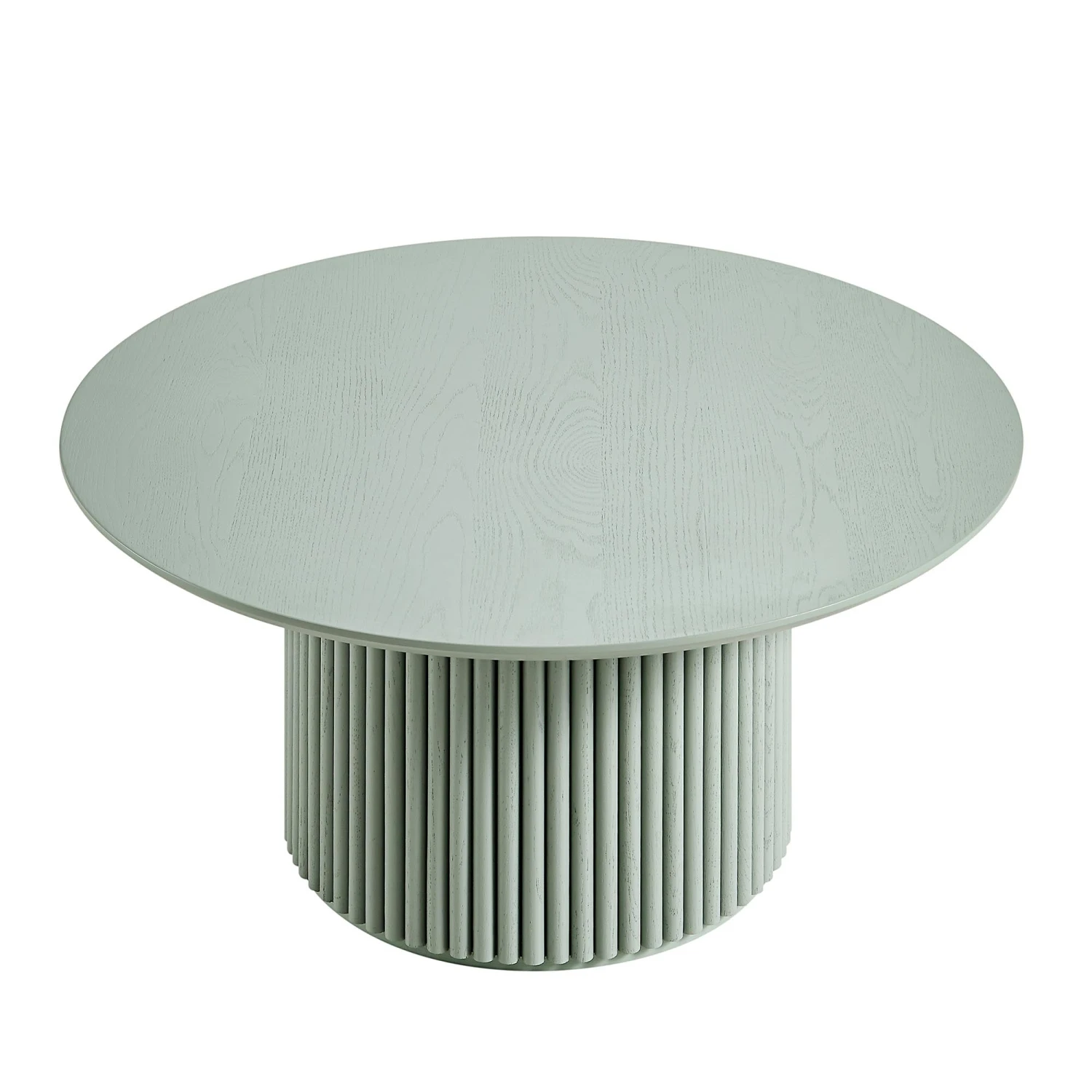 Maru Round Oak Pedestal Coffee Table, Sage Green 6 Maru Round Oak Pedestal Coffee Table, Sage Green - Image 4