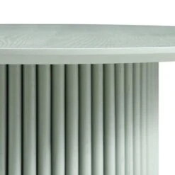 Maru Round Oak Pedestal Coffee Table, Sage Green 17 Maru Round Oak Pedestal Coffee Table, Sage Green -FINZ Furniture Shop BSD 138 SAGE detail2