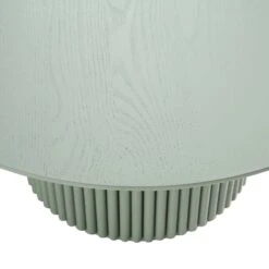 Maru Round Oak Pedestal Coffee Table, Sage Green 18 Maru Round Oak Pedestal Coffee Table, Sage Green -FINZ Furniture Shop BSD 138 SAGE detail3