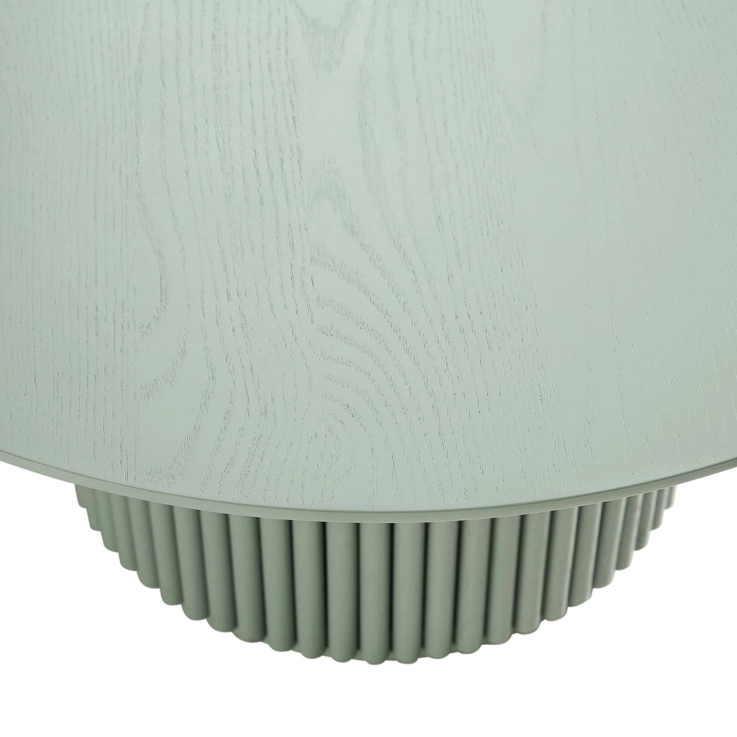 Maru Round Oak Pedestal Coffee Table, Sage Green 10 Maru Round Oak Pedestal Coffee Table, Sage Green - Image 8