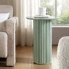 Maru Oak Round Side Table, Sage Green -FINZ Furniture Shop BSD 139 SAGE main