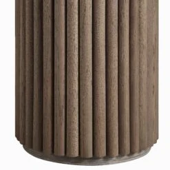 Maru Oak Round Side Table, Silver Oak -FINZ Furniture Shop BSD 139 SILK detail3