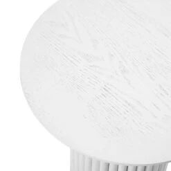 Maru Oak Round Side Table, Washed White -FINZ Furniture Shop BSD 139 WHITE detail1